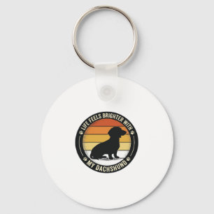 Porte-clés Chemise Dachshund Sunset Design Vintage Amateur de