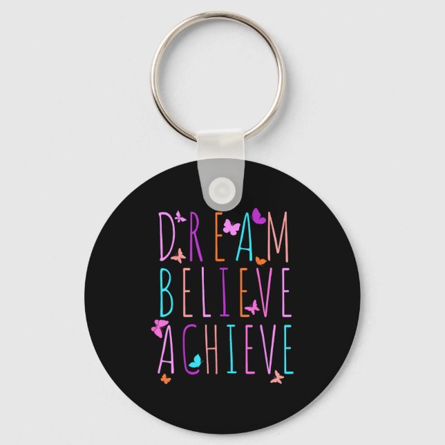 Porte-clés Chemise d'affirmation pour filles Papillon Rêve Cr (Recto)