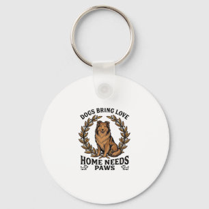 Porte-clés Chemise d'amour de chien Gravure vintage Design La