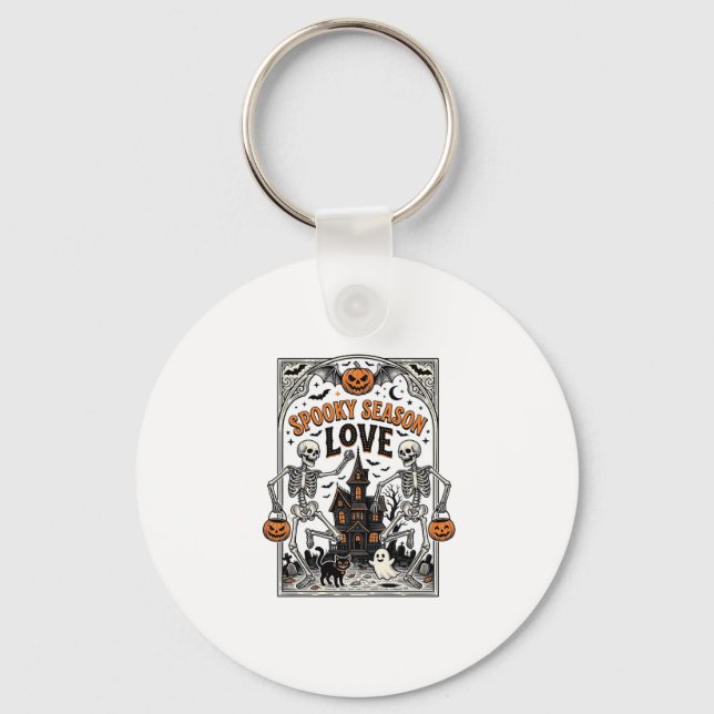 Porte-clés Chemise d'amour de saison effrayante squelette Hal (Recto)