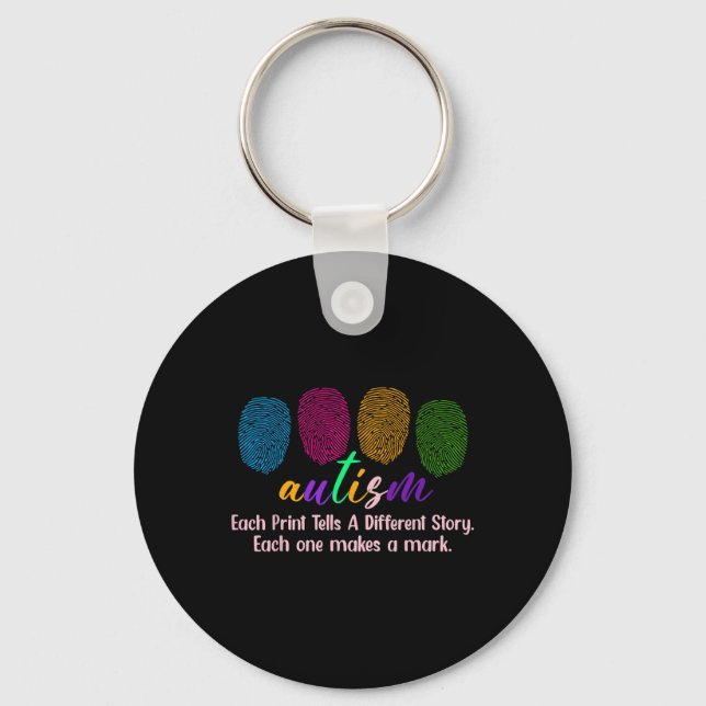 Porte-clés Chemise d'autisme d'empreinte digitale1  (Recto)
