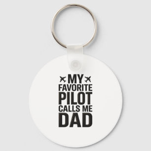 Porte-clés Chemise d'avion vintage Mon pilote préféré m'appel