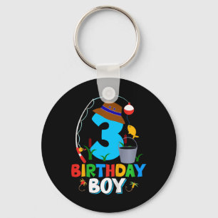 Porte-clés Chemise de 3e anniversaire pour garçon pêche