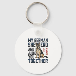 Porte-clés Chemise de Berger Allemand Amoureux de Chien Drôle