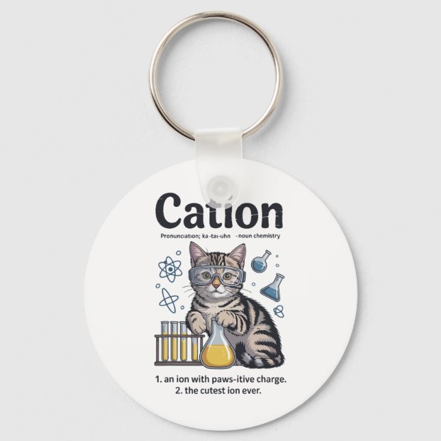 Porte-clés Chemise de cation Chat Science Chimie Professeur D (Recto)