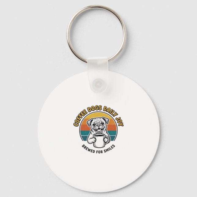 Porte-clés Chemise de chien de café Design de mug de chiot gr (Recto)