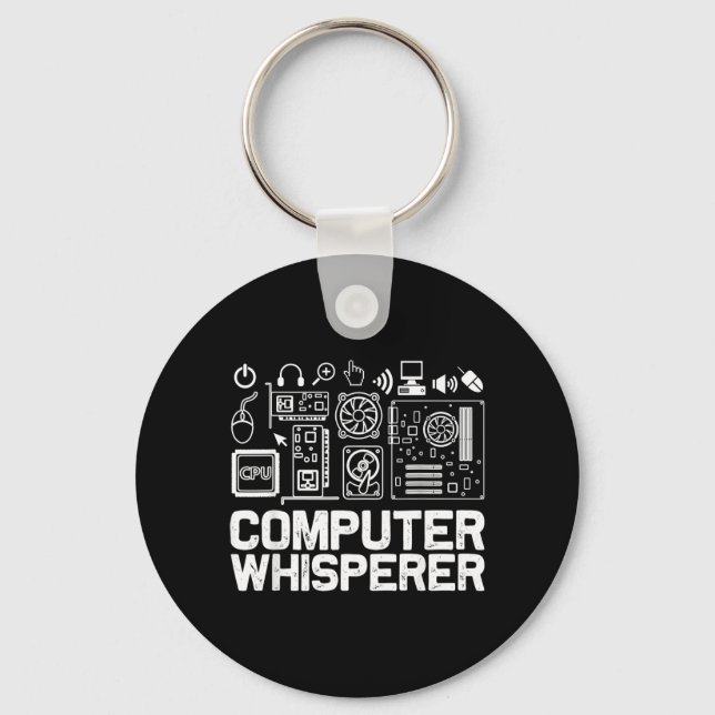 Porte-clés Chemise de chuchoteur d'ordinateur Support techniq (Recto)