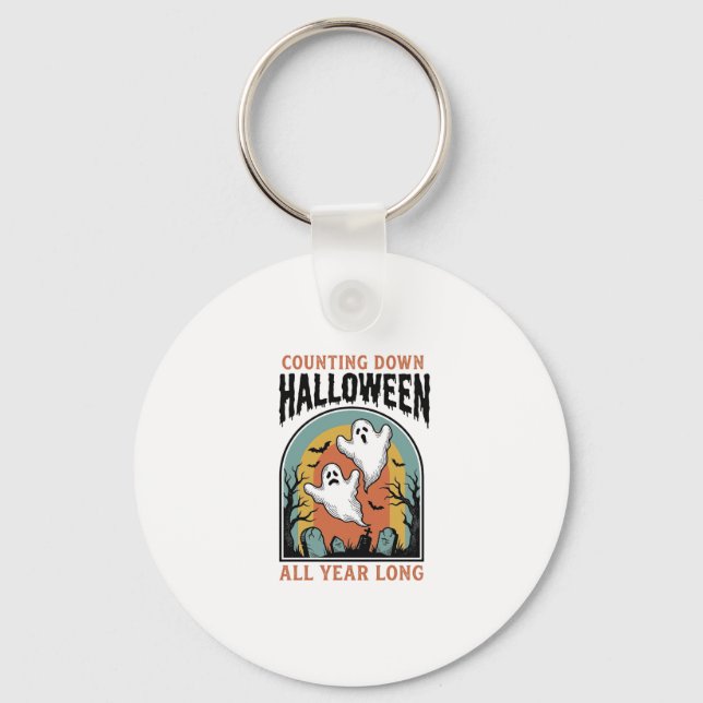 Porte-clés Chemise de compte à rebours d'Halloween Graphique  (Recto)