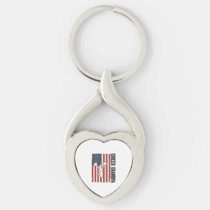 Porte-clés Chemise de conception de drapeau vintage patriotiq