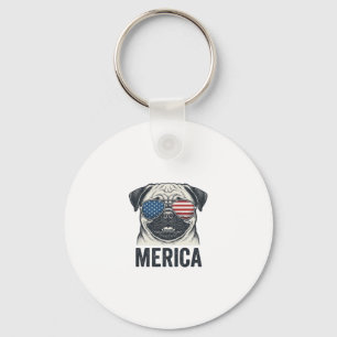 Porte-clés Chemise de conception de gravure vintage Merica Pu