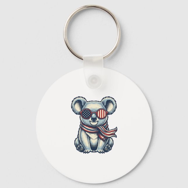 Porte-clés Chemise de conception de koala patriotique gravure (Recto)