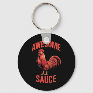 Porte-clés Chemise de Coq Awesome Sauce Humour de Poulet Drôl