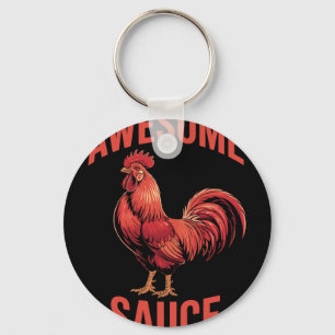 Porte-clés Chemise de Coq Awesome Sauce Humour de Poulet Drôl