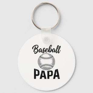 Porte-clés Chemise de design de gravure vintage Baseball Papa