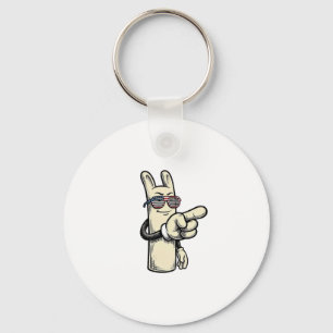Porte-clés Chemise de dessin animé vintage patriotique pointa