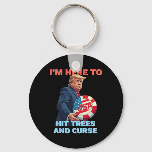 Porte-clés Chemise de Disc Golf Drôle Frappe les Arbres et Ma