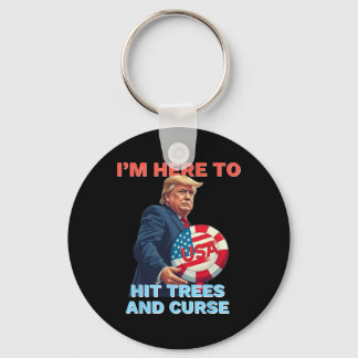 Porte-clés Chemise de Disc Golf Drôle Frappe les Arbres et Ma