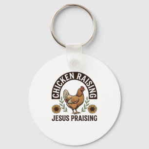 Porte-clés Chemise de ferme vintage louant Jésus et élevant d