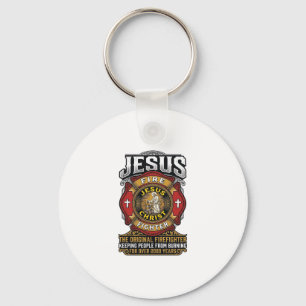 Porte-clés Chemise de foi chrétienne vintage Jésus pompier