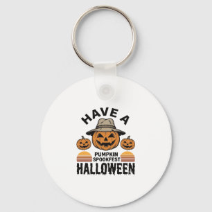 Porte-clés Chemise de gravure vintage Halloween Citrouille Ef