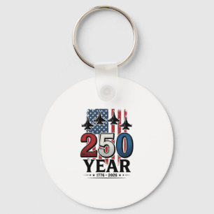Porte-clés Chemise de gravure vintage jet patriotique 250 ans
