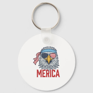 Porte-clés Chemise de gravure vintage Merica Eagle patriotiqu