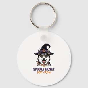Porte-clés Chemise de Husky Halloween Sorcière Chien Graphiqu