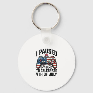 Porte-clés Chemise de jeu vidéo patriotique pour joueur du 4 