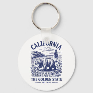 Porte-clés Chemise de l'État Rétro Californie Est 1850 Côte D