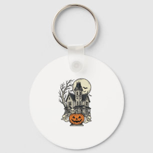 Porte-clés Chemise de Maison Hantée Gravure Vintage Halloween