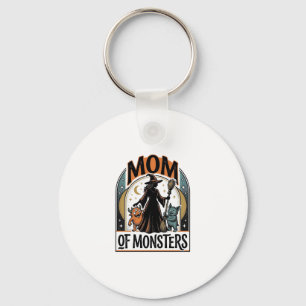 Porte-clés Chemise de maman Halloween Dessin de famille de mo