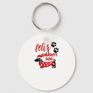 Porte-clés Chemise de Noël Dachshund _ Funny Feliz Naughty Do