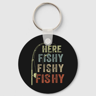 Porte-clés Chemise de pêche drôle Ici-poissonneuse Byss Papa