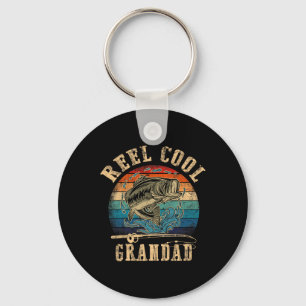 Porte-clés Chemise de pêche pour grand-père cool vintage Reel