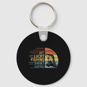Porte-clés Chemise de pêche vintage rétro Ma chance de pêche