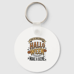 Porte-clés Chemise de scène Halloween Gravure vintage Citroui