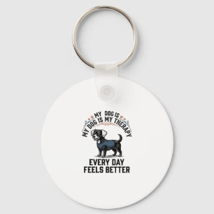 Porte-clés Chemise de thérapie pour chien Cadeau vintage grav