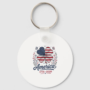 Porte-clés Chemise de trèfle patriotique Vintage America 1776