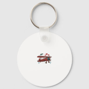 Porte-clés Chemise de voyage tropicale UFO biplan vintage Des