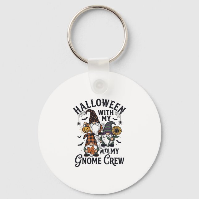 Porte-clés Chemise d'équipage de gnome Halloween Gravure Vint (Recto)