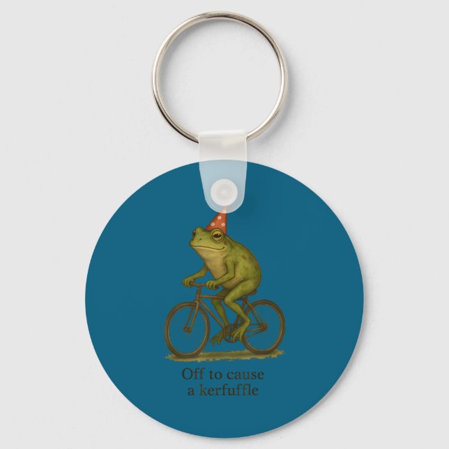 Porte-clés Chemise déshabillée cause pagaille Grenouille Mème (Recto)