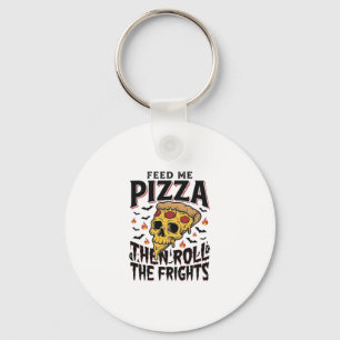 Porte-clés Chemise d'horreur Pizza Gravure Vintage Soirée Cin