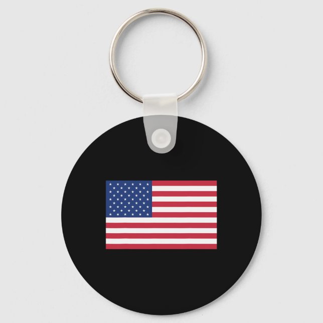Porte-clés Chemise Drapeau Américain Bleu Marine - Simple  (Recto)