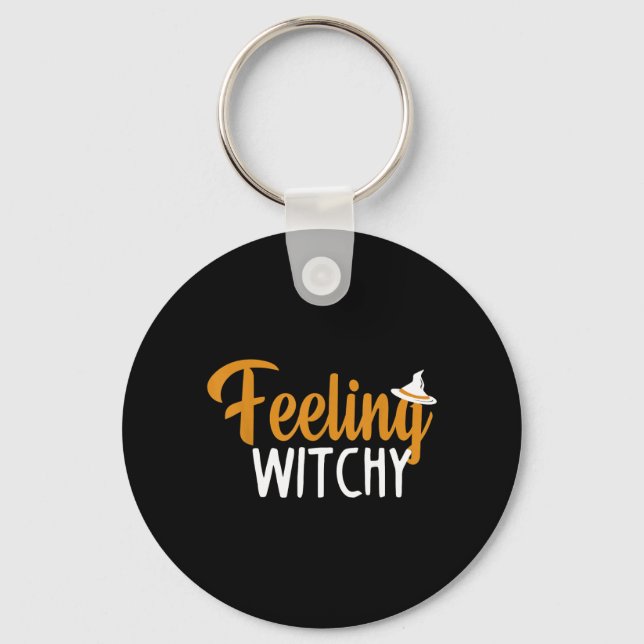 Porte-clés Chemise drôle de sentiment sorcière Halloween (Recto)