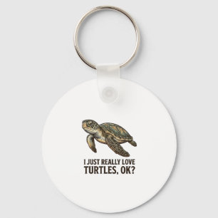 Porte-clés Chemise drôle de tortue de mer amoureux vintage Tu