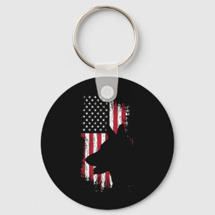 Porte-clés Chemise du drapeau américain berger allemand Usa P