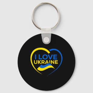 Porte-clés Chemise du drapeau de soutien à l'Ukraine J'aime l