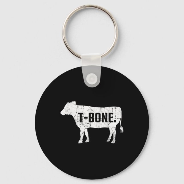 Porte-clés Chemise en T-bone Bbq Boeuf drôle (Recto)