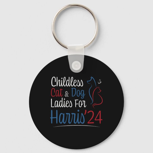 Porte-clés Chemise Femme Chat Dog Pour Kamala Harris 2024 (Recto)