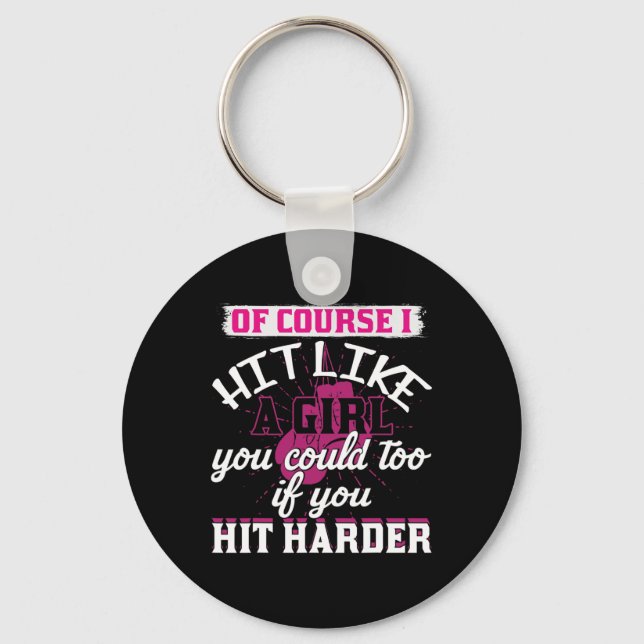 Porte-clés Chemise Frappe Comme Une Fille Amusant Kickboxing  (Recto)